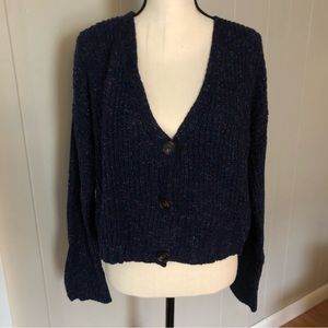 Wild fable blue confetti crop cardigan